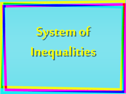 System of Inequalities