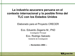 La industria azucarera peruana en el TLC con los Estados Unidos