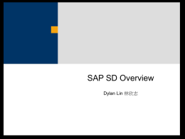 SAP SD Overview Dylan Lin 林欣志