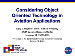 Considering Object Oriented Technology in Aviation Applications