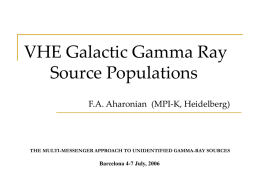 VHE Galactic Gamma Ray Source Populations F.A. Aharonian  (MPI-K, Heidelberg)