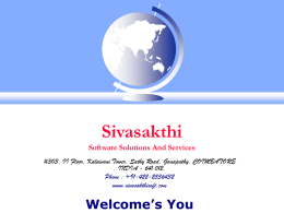 Sivasakthi Welcome’s You Software Solutions And Services