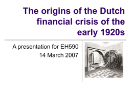The origins of the Dutch financial crisis of the early 1920s