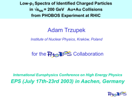 Low-p Spectra of Identified Charged Particles in s