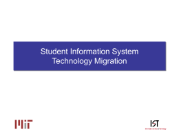 Student Information System Technology Migration