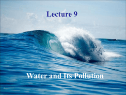 Water and Its Pollution Lecture 9