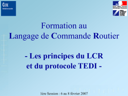 Formation au L - Les principes du LCR et du protocole TEDI -