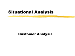 Situational Analysis Customer Analysis