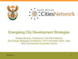 Energising City Development Strategies