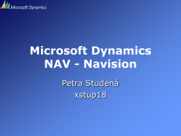 Microsoft Dynamics NAV - Navision Petra Studená xstup18