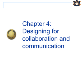 Chapter 4: Designing for collaboration and communication
