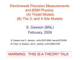 Electroweak Precision Measurements and BSM Physics: (A) Triplet Models