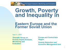 Growth, Poverty and Inequality in Eastern Europe and the Former Soviet Union