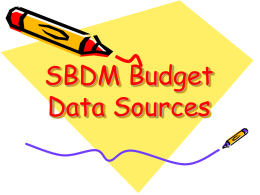SBDM Budget Data Sources