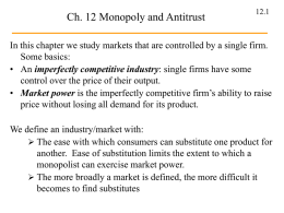 Ch. 12 Monopoly and Antitrust