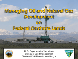 U. S. Department of the Interior Bureau of Land Management 1