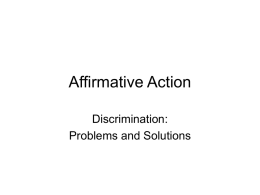 Affirmative Action Discrimination: Problems and Solutions