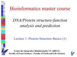 Bioinformatics master course DNA/Protein structure-function analysis and prediction