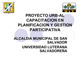 PROYECTO URB-AL CAPACITACION EN PLANIFICACION Y GESTION PARTICIPATIVA