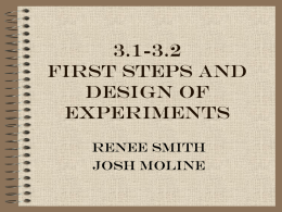 3.1-3.2 First Steps and Design of Experiments