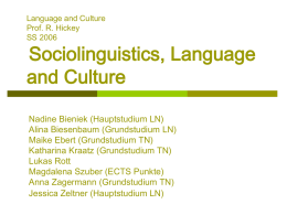 Sociolinguistics, Language and Culture