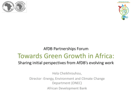 Towards Green Growth in Africa: AfDB Partnerships Forum