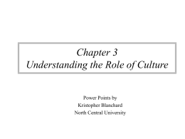 Chapter 3 Understanding the Role of Culture Power Points by Kristopher Blanchard