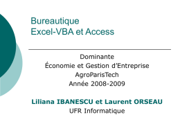 Bureautique Excel-VBA et Access Dominante Économie et Gestion d’Entreprise