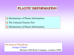 PLASTIC DEFORMATION  Mechanisms of Plastic Deformation The Uniaxial Tension Test