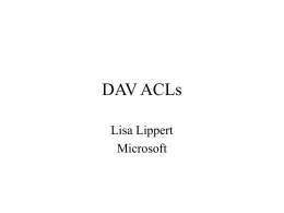 DAV ACLs Lisa Lippert Microsoft