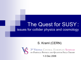The Quest for SUSY : issues for collider physics and cosmology