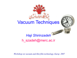 Vacuum Techniques Haji Shirinzadeh
