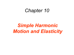 Chapter 10 Simple Harmonic Motion and Elasticity
