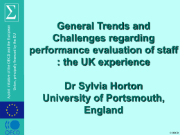 General Trends and Challenges regarding performance evaluation of staff : the UK experience