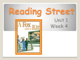 Reading Street Unit 1 Week 4