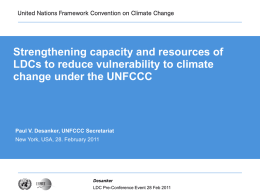 Strengthening capacity and resources of LDCs to reduce vulnerability to climate