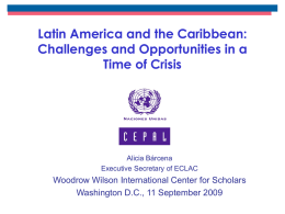 Latin America and the Caribbean: Challenges and Opportunities in a