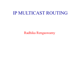 IP MULTICAST ROUTING Radhika Rengaswamy