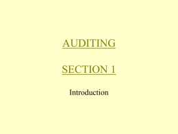 AUDITING SECTION 1 Introduction