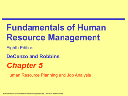 Fundamentals of Human Resource Management Chapter 5 DeCenzo and Robbins
