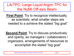 LArTPC: Large Liquid Argon TPC for the NuMI Off-axis Beam