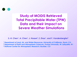 Study of MODIS Retrieved Improvement of Short-term Total Precipitable Water (TPW)