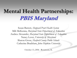 PBIS Maryland Mental Health Partnerships: