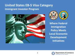 United States EB-5 Visa Category Immigrant Investor Program Where Federal Immigration