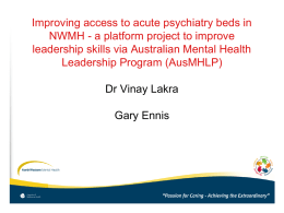 Improving access to acute psychiatry beds in