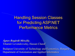 Handling Session Classes for Predicting ASP.NET Performance Metrics