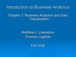 Introduction to Business Analytics Chapter 3: Business Analytics and Data Visualization