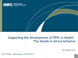 Supporting the Development of PPPs in Health – Marie-Odile Waty