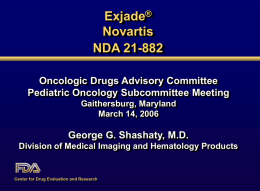 Exjade Novartis NDA 21-882 Oncologic Drugs Advisory Committee