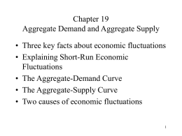 Chapter 19 Aggregate Demand and Aggregate Supply • Explaining Short-Run Economic